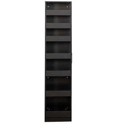 Gulches 7-Tier Pull-Out Storage Shelf - Slim 7.87" Wide, Single-Sided Open, 15mm Particle Board Melamine Finish for Kitchen/Living Room/Narrow Spaces