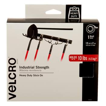 Velcro Brand Heavy Duty Fasteners | 4x2 inch Strips with Adhesive 8 Sets | Holds 10 lbs | Black Industrial Strength Stick on Tape | Indoor or