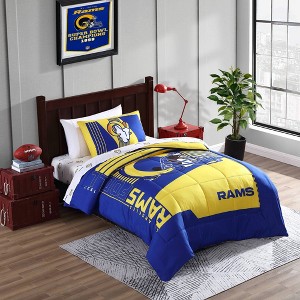 NFL Los Angeles Rams Status Bed In A Bag Sheet Set - Twin - 1 of 1