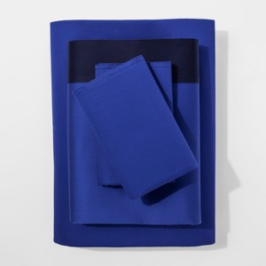 Modern Sheet Set (Full) Blue Hem 300 Thread Count - Project 62 + Nate Berkus