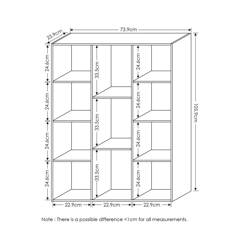 Furinno Luder 11-Cube Reversible Open Shelf Bookcase, White, 3 of 5