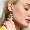 SOHI Women's Indigo Blue:Blush Pink The Lilypad Drop Earrings - 4 of 4
