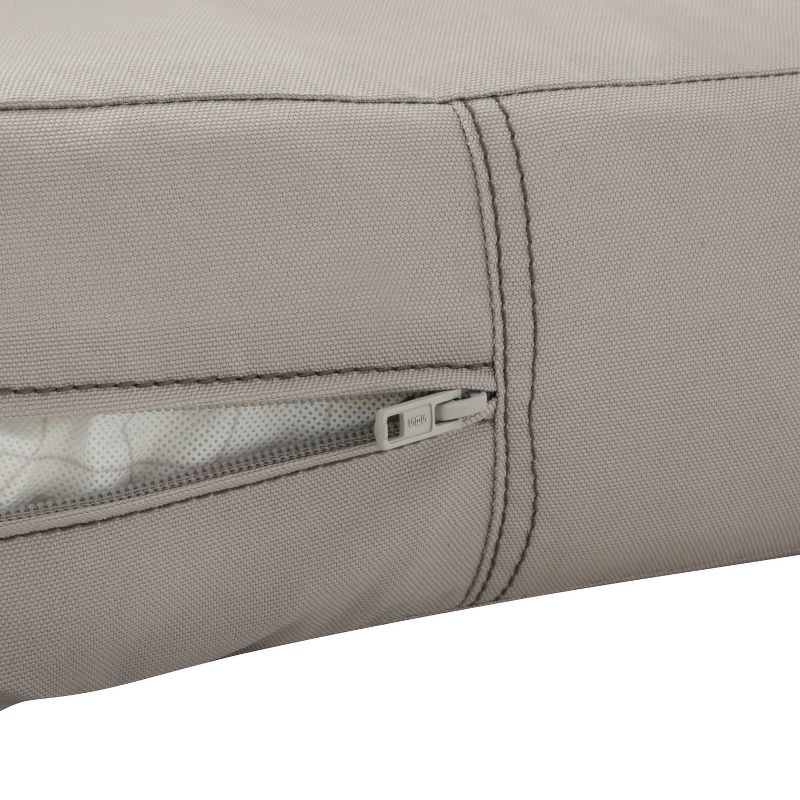23&#34; x 23&#34; x 5&#34; Ravenna Water-Resistant  Patio Seat Cushion Slip Cover Mushroom - Classic Accessories, 3 of 10