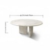 NicBex Natural Marble Small Coffee Table, Genuine Marble Round End Table, Stone Side Table for Living Room,17.7" Nightstand with Semi-Polished Surface - 4 of 4