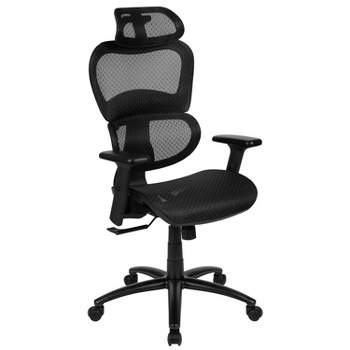 Flash Furniture Ergonomic Mesh Office Chair with 2-to-1 Synchro-Tilt, Adjustable Headrest, Lumbar Support, and Adjustable Pivot Arms