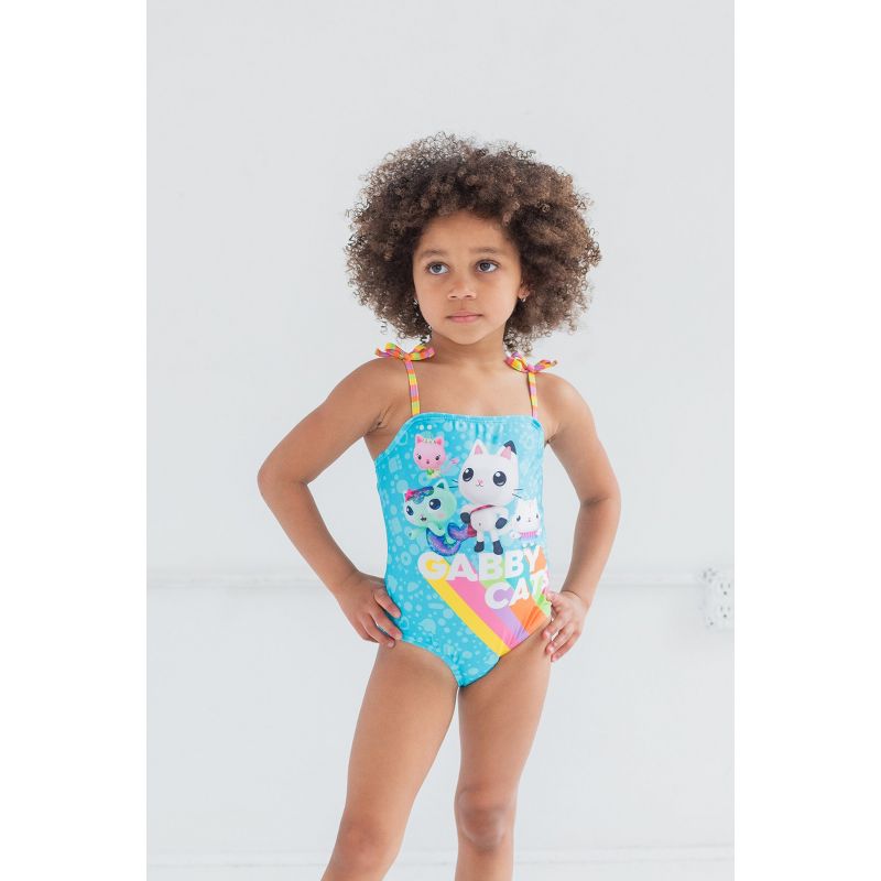 Dreamworks Gabby's Dollhouse Pandy Paws MerCat Girls One Piece Bathing Suit Toddler to Little Kid, 2 of 8