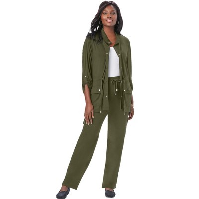 Jessica London Women's Plus Size 2-Piece Stretch Knit Cargo Set