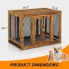 BENCMATE Pet Crates and Houses Rustic Chic Pet Crate and Side Table, Multi-Functional Furniture for Dogs and Cats in Bedroom, Brown, 40.4"*26.9"*7.3" - 3 of 4