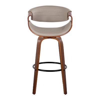 Symphony Walnut and Black Swivel Barstool Set of 2