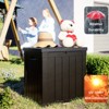Infurnic Deck Boxes, Portable Outdoor Box Container with Handle for Storage Patio Furniture, Garden Tools, Pool Supplies, Black, 22.1"*22.1"*24.2" - 2 of 4