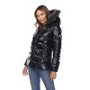 Metallic Puffer Coat with Hoodie - White Mark - image 2 of 4