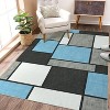 Acekool Washable Runner Rug 4x6: Non-Slip Geometric Carpet for Hallway, Living Room – Dark Blue, Foldable & Fast-Drying - 3 of 4