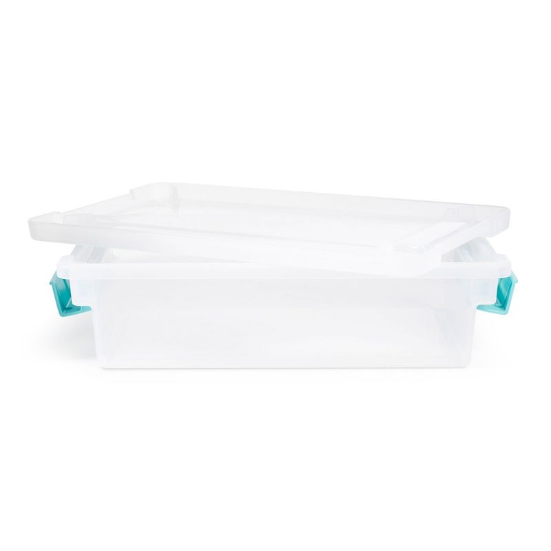 Sterilite Small Clip Box, Stackable Storage Bin with Latching Lid, Plastic Container to Organize Office, Crafts, Home, Clear Base and Lid, 6-Pack, 6 of 8