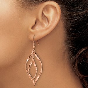 Chisel Stainless Steel Polished Rose IP-plated Dangle Earrings Shepherd Hook - 1 of 4
