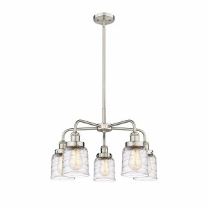 Bell - 5 Light Stem Hung Chandelier In Art Deco Style-14.75 Inches Tall and 23 Inches Wide - 1 of 1