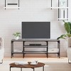 CLIHOME Iron Large TV Stands and Consoles, Metal TV Storage Cabinet 2 Open Compartments - 2 of 4