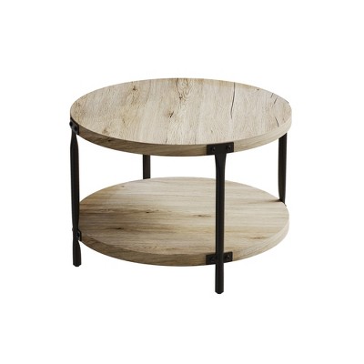 VYNXARIA Natural Wood 31.4'' Bohemian Double-Layer Coffee Table