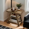 Hommoo 3-Tier Narrow Side Table with Storage Shelf Rustic Brown - 3 of 4
