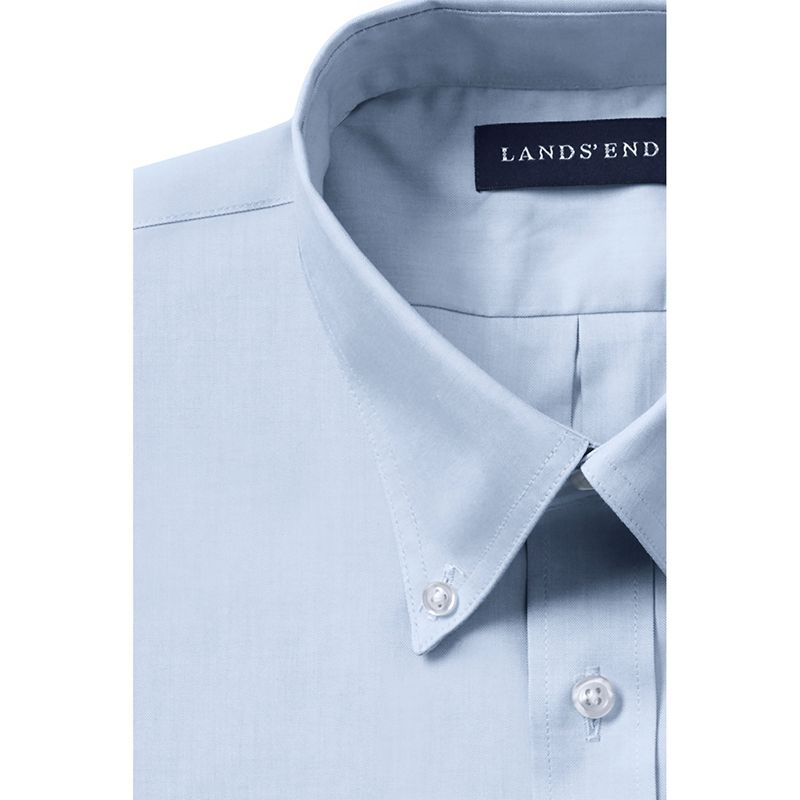 Lands' End School Uniform Kids Long Sleeve No Iron Pinpoint Dress Shirt, 3 of 7