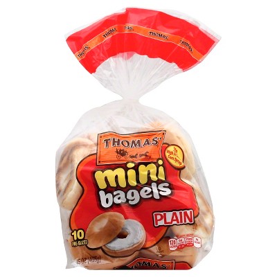 Thomas® Plain Mini Pre-sliced Bagels - 10ct : Target