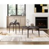 Vynxaria Dark Brown Finish Round End Table, Solid Wood Legs with Metallic Gold Tip, 24" Dia x 24"H - 2 of 4