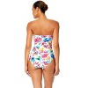 Women's Watercolor Paisley Twist Front Shirred One Piece Swimsuit - 2 of 4