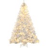 HOMCOM Prelit Artificial Christmas Tree Holiday Decoration with Warm White LED Lights, Auto Open, Steel Base, White - 4 of 4