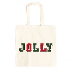 City Creek Prints Jolly Colorful Bold Canvas Tote Bag - 15x16 - Natural - 1 of 2