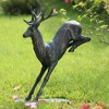 SPI Home Landing Stag Garden Sculpture – 35.5” Tall Metal Deer Statue, Freestanding Rustic Outdoor Wildlife Decor for Lawn or Garden - 2 of 4