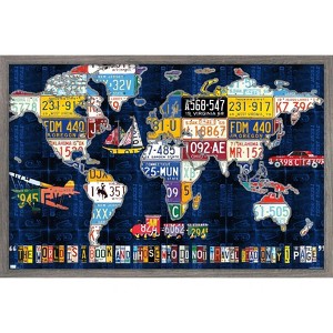 Trends International David Bowman - License Plate Map Framed Wall Poster Prints - 1 of 4