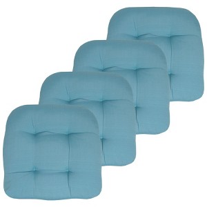 Patio Cushions Outdoor Chair Pads Thick Fiber Fill Tufted 19" x 19" by Sweet Home Collection® - 1 of 4
