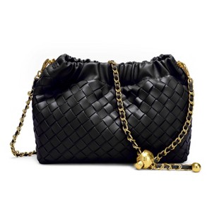 Generic Woven Women's Crossbody Bag & Evening Purse, Trendy Dumpling Clutch & Hobo Cloud Shoulder Bag Trendy Dumpling Clutch Vegan Leather - 1 of 4