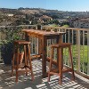 Outdoor Wooden Bar Stools, Fir Wood Patio Barstools Waterproof & Weather-Resistant Outdoor Bar Chairs for Patio, Garden, Deck, Poolside, and BBQ - 2 of 4