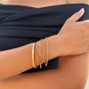 Adornia Tarnish Resistant 18k Gold Plated Cuff and Chain Bracelet Set - 2 of 4