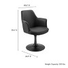 Modway Lippa Faux Leather Swivel Dining Armchair in Black Black – 360° Swivel Barrel Chair with No Wheels - 3 of 4