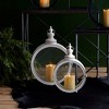 Ivory Ornate Metal Circle Lantern 17.5"D - 2 of 4