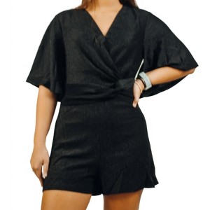 Women's Flutter Sleeve Romper - SHE + SKY - 1 of 1