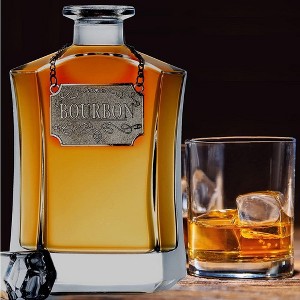 Bezrat Whiskey Decanter with 2 Whiskey Tags - 1 of 4