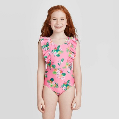 ruffle sleeve swimsuit