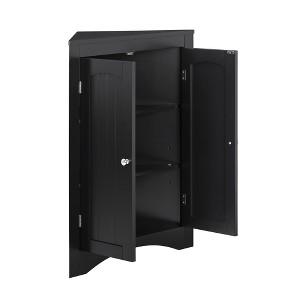 Okak Bathroom Storage Cabinet, Tall Cabinet Large Storage Cabinet with 2 Drawers and Open Shelves - 1 of 4
