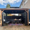 PURPLE LEAF Outdoor Hardtop Gazebo for Patio Galvanized Steel Double Roof Permanent Canopy Teak Finish Aluminum Frame Pavilion Gazebo with Netting - 2 of 4