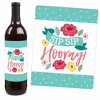 Big Dot of Happiness Colorful Floral Happy Mother's Day - We Love Mom Party Decorations for Women - Wine Bottle Label Stickers - Set of 4 - 3 of 4