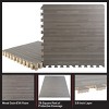 EVA Foam Floor Tiles 6-Pack - 24 SQFT Woodgrain Puzzle Mats for Floor - Interlocking Foam Tiles for Family Room or Gym Flooring by Stalwart (Gray) - 3 of 4
