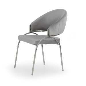 LOVMOR Modern Living Dining Room Accent Chairs w/Metal & Gold Legs,Set of 2 - 1 of 4