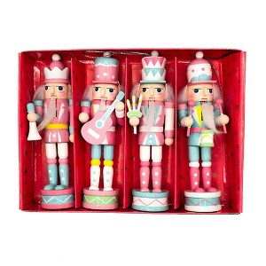 Wizardi Pastel Band Wooden Nutcracker Ornament Set F07AM9-35