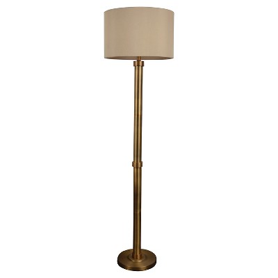 61" x 16" 3-way Column Floor Lamp Brass/Beige - J.Hunt