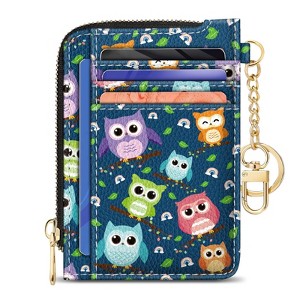 Narwey Owls Rfid Blocking Small Card Case, Keychain Thin Pocket