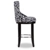 Baxton Studio Peace Modern and Contemporary Zebra Print Patterned Fabric Upholstered Barstool with Metal Footrest Beige: Plywood Frame - 4 of 4