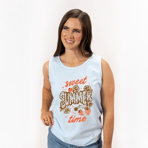 Simply Sage Market Sweet Summer Time Strawberry Garment Dyed Tank - 1 of 3