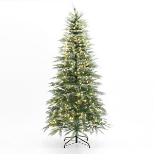 LuxenHome 7Ft Pre-Lit Green Cypress Artificial Christmas Tree - 1 of 4
